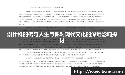 谢什科的传奇人生与他对现代文化的深远影响探讨